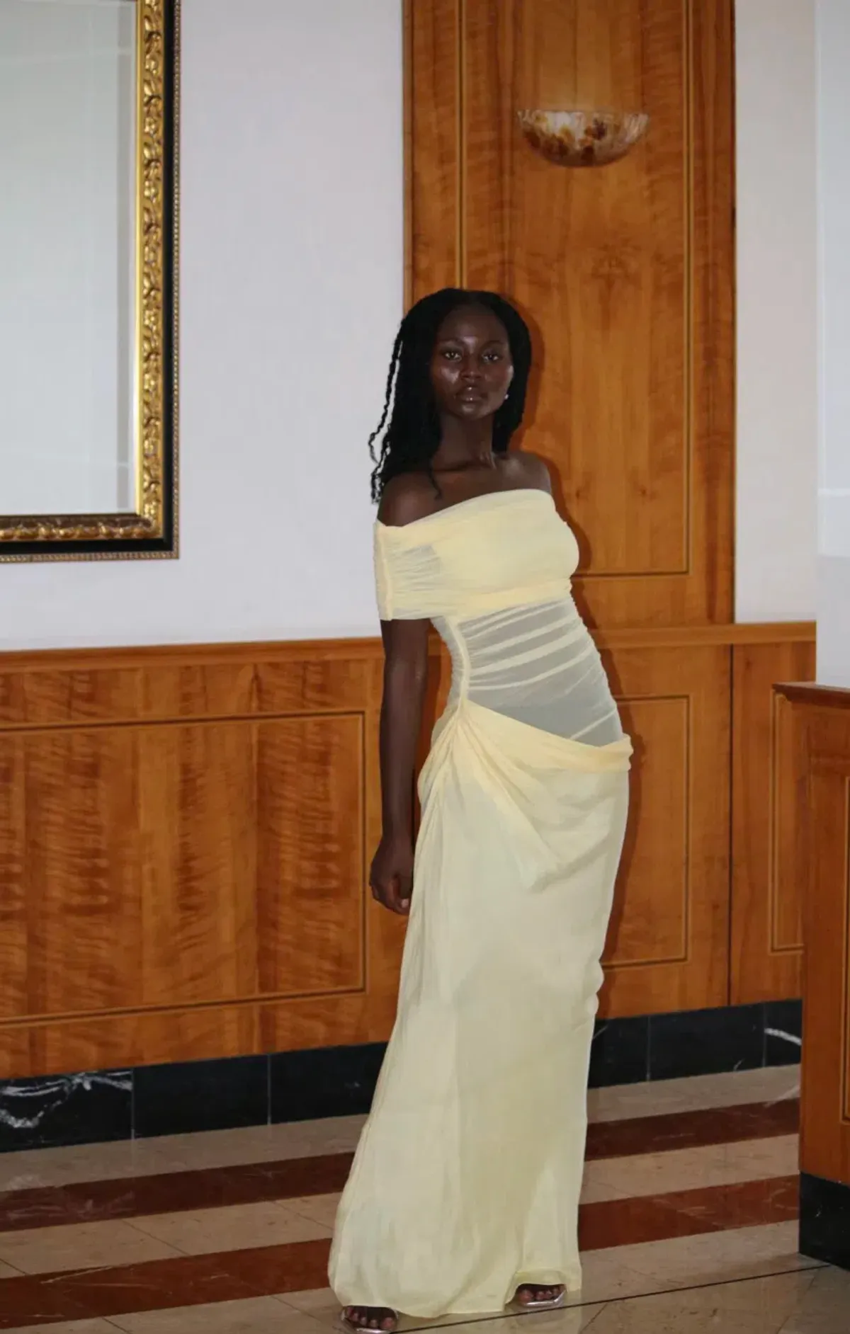 BENNI, Nico Off Shoulder Maxi Dress - Butter size 8 - Image 3