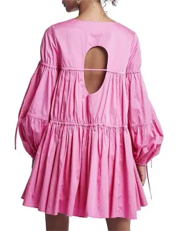 Aje Overture Gathered Smock Mini Dress Pink Size 10 (will fit up to 16) for rent on The Volte - image 3