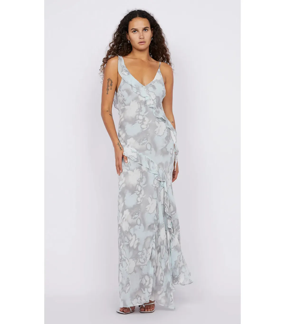 Bec & Bridge Zabelle Frill Maxi Dress in Moonshadow Size AU 6 - Image 1