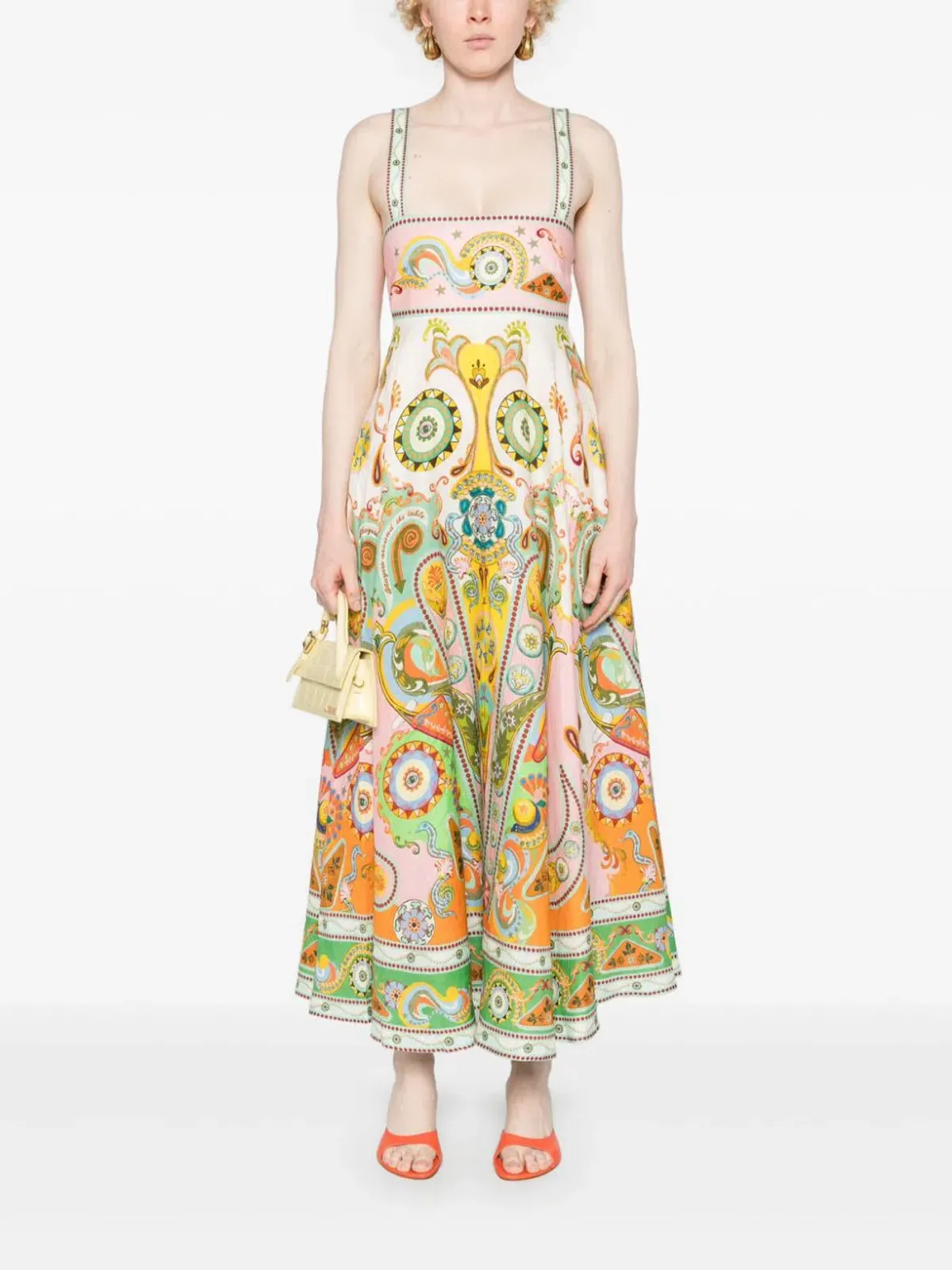 Alemais Pinball Linen Midi Dress Multi Size AU 8  - Image 1