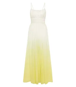 Aje Acapella Ruched Midi Dress Sunrise Ombre Size AU 8 for rent on The Volte - image 7