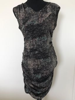 Iro Print Dress Heidi Black Grey Size 10 for rent on The Volte - image 3