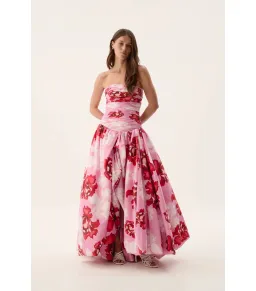 Aje Behold Maxi Dress in Pink Boldly Blooming Size AU 10 for rent on The Volte - image 1