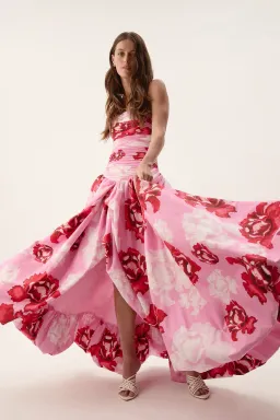 Aje Behold Maxi Dress Pink Boldly Blooming Size AU 12 for rent on The Volte - image 1