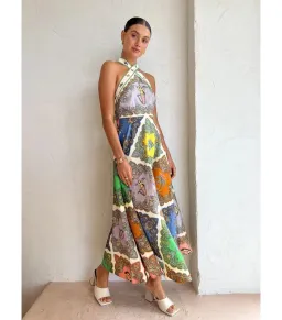 Alemais Trippy Troppo Halter Midi Dress in Multi Size AU 6 for rent on The Volte - image 2