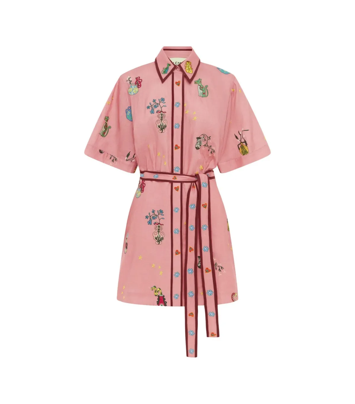 Alemais Timmy Embroidered Mini Dress Pink Size AU 10 - Image 4