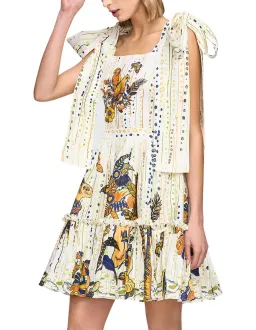Leo Lin La Vida Bowtie Mini Dress Print Size AU 8  for rent on The Volte - image 4