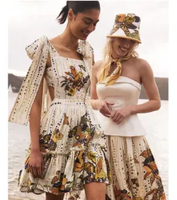 Leo Lin La Vida Bowtie Mini Dress Print Size AU 8  for rent on The Volte - image 5