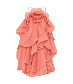 Aje Pandorea Layered Mini Dress Washed Coral Size AU 10 for rent on The Volte - image 6