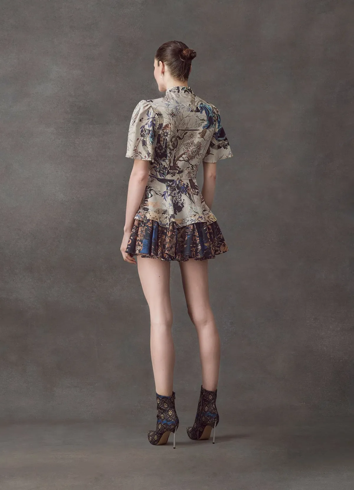 Leo Lin The Lover Cotton Linen Mini Dress Multi Size AU 8 - Image 4