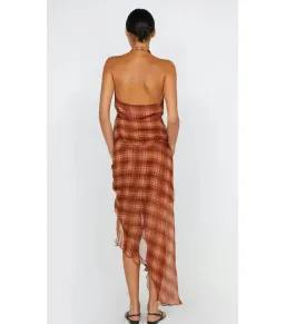 Bec And Bridge Devi Halter Top and Skirt Set in Desert Check Size AU 8 for rent on The Volte - image 2