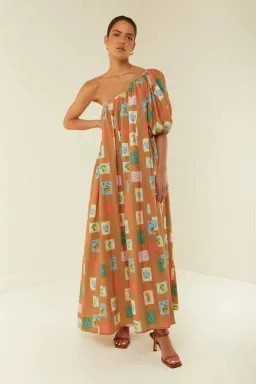 Palm Noosa Lotus Maxi Dress Brown Emblem Size 12 for rent on The Volte - image 2
