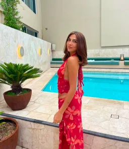 Benni Penelope Halter Maxi Dress in Hibiscus Floral Size 8 for rent on The Volte - image 8