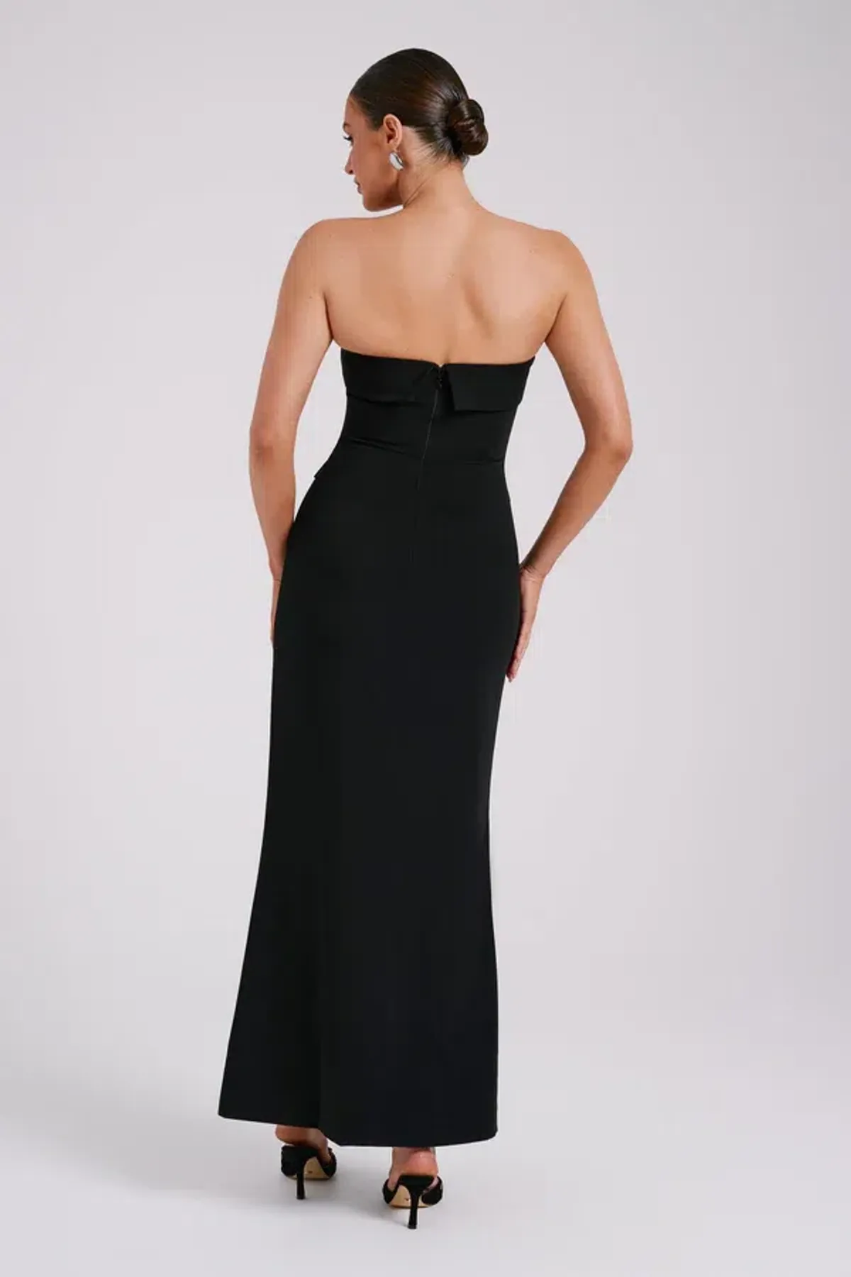 Meshki Abbie Strapless Suiting Maxi Dress Black Size 8 - Image 3
