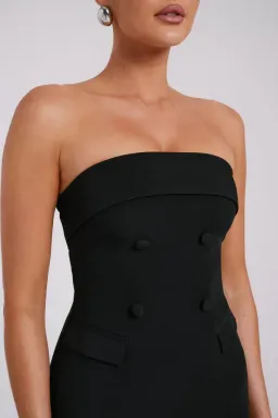 Meshki Abbie Strapless Suiting Maxi Dress Black Size 8 for rent on The Volte - image 4