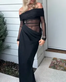 Benni Yasmin Off-Shoulder Maxi Dress Black Size 8 for rent on The Volte - image 3