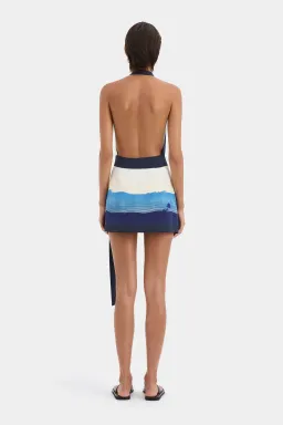Sir The Label Mariner Wrap Halter Mini Dress Shoreline Stripe Print Size 1 / AU 8 for rent on The Volte - image 2