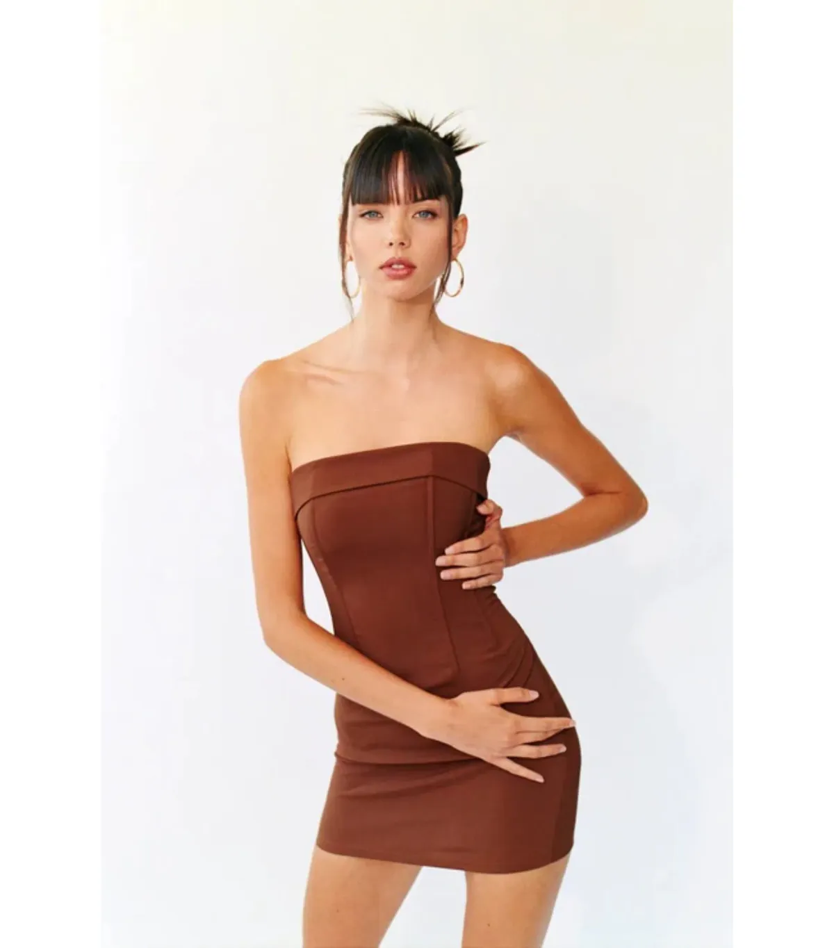 With Jéan Chloe Corset Dress in Chocolate Brown Size S / AU 8 - Image 3