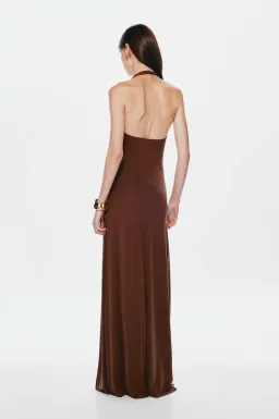 Misha Jennifer Cupro Dress In Cedar Brown Size S / AU 8  for rent on The Volte - image 5