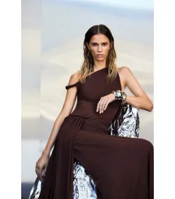 Misha The Sisal Mesh Dress in Espresso Size S / AU 8-10 for rent on The Volte - image 4