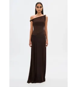 Misha The Sisal Mesh Dress in Espresso Size S / AU 8-10 for rent on The Volte - image 1