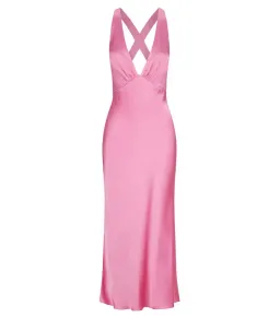 Shona Joy Arienzo Plunged Cross Back Midi Dress Pink Size AU 10 for rent on The Volte - image 5
