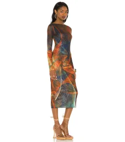 Farai London Mona Midi Dress in Multi Size XS / AU 6 for rent on The Volte - image 2