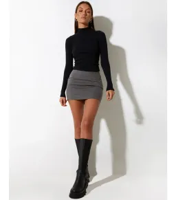 Motel Rocks Maiwa Blazer Size XS / AU 8 and Ima Mini Skirt Size M / AU 12 Set in Charcoal for rent on The Volte - image 5