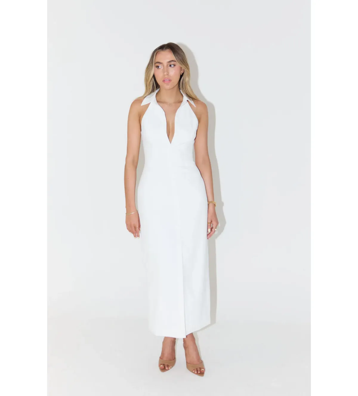 Odd Muse The Ultimate Muse Collar Maxi Dress White Size AU 12 - Image 1