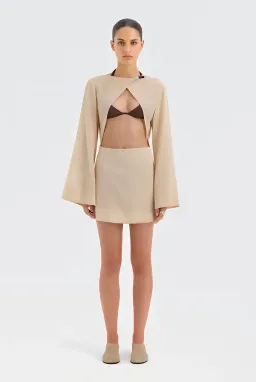 Sir The Label Blair Beaded Mini Dress Cream Size 1 / AU 8 for rent on The Volte - image 1