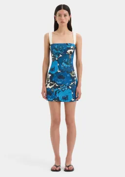 Sir the Label Camellia Mini Dress Blue Flora Print Size 1 (AU 8). for rent on The Volte - image 1