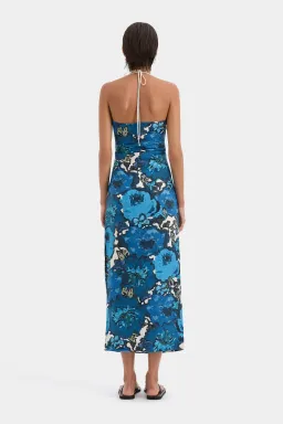 Sir the Label Camellia Midi Dress Blue Flora Print Size 2 (AU 10) for rent on The Volte - image 3