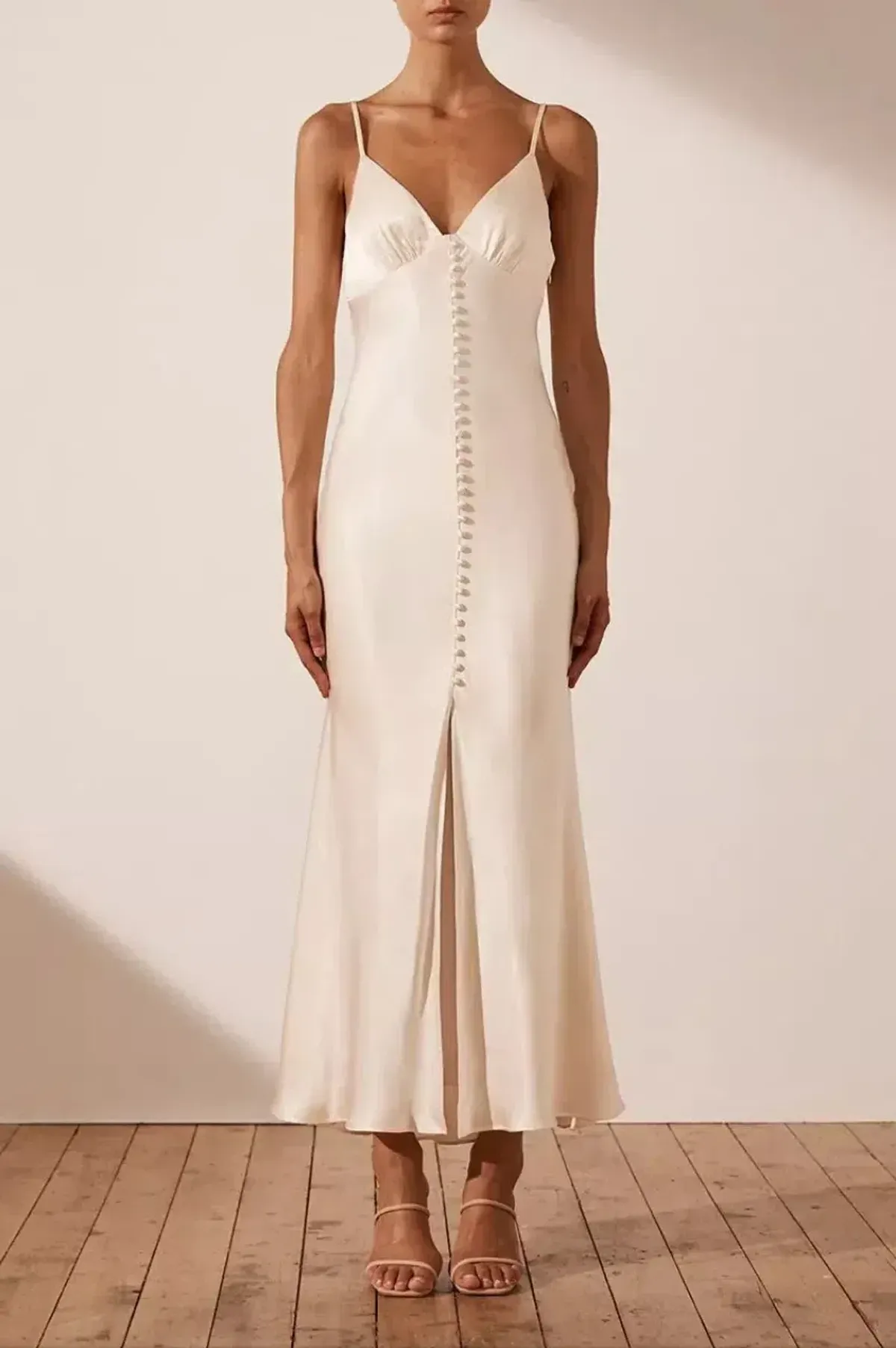 Shona Joy La Lune Bias Slip Dress Cream Size 6 - Image 2