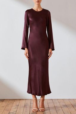 Shona Joy Morrison Long Sleeve Bias Midi Dress Burgundy Size 8 / AU 8 for rent on The Volte - image 2