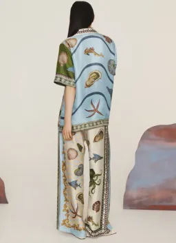 Alemais Bath House Silk Shirt and Pants Set Multi Size 14 for rent on The Volte - image 3