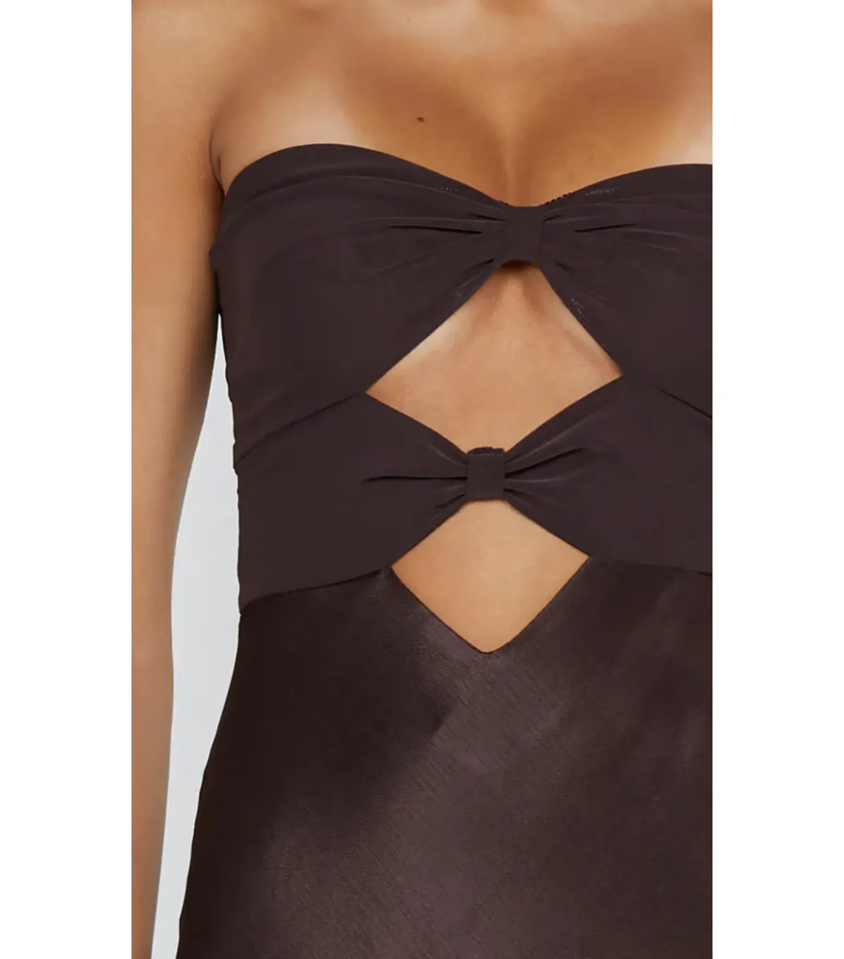Bec & Bridge Halle Strapless Dress Chocolate Size AU 6 - Image 4