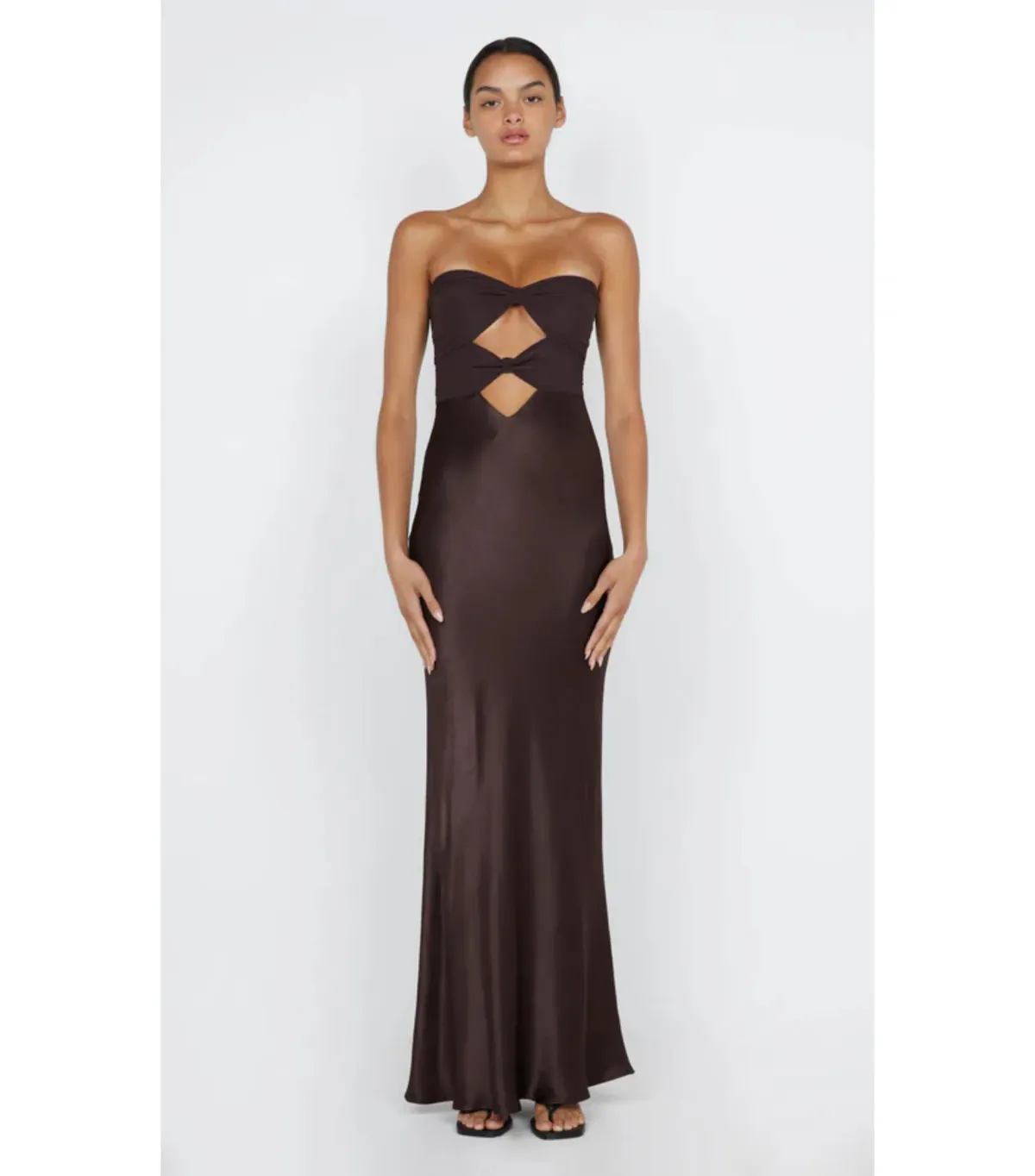 Bec & Bridge Halle Strapless Dress Chocolate Size AU 6 - Image 3