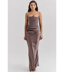 House Of CB Strapless Corset Maxi Dress Smoke Size AU 8 for rent on The Volte - image 2