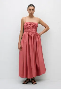 Matteau Gathered Bodice Dress in Rose Size 2 / AU 8 for rent on The Volte - image 1