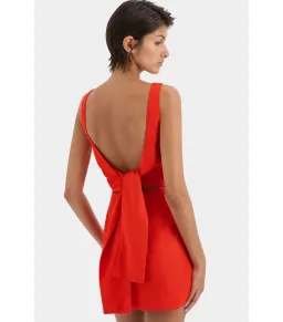 Sir the Label Iris Tie Mini Dress in Scarlet Red Size 1 / AU 8 for rent on The Volte - image 6