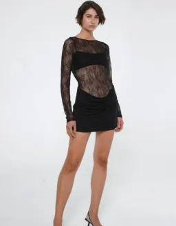 Benni Yana Lace Mini Dress Black Size 8 for rent on The Volte - image 2
