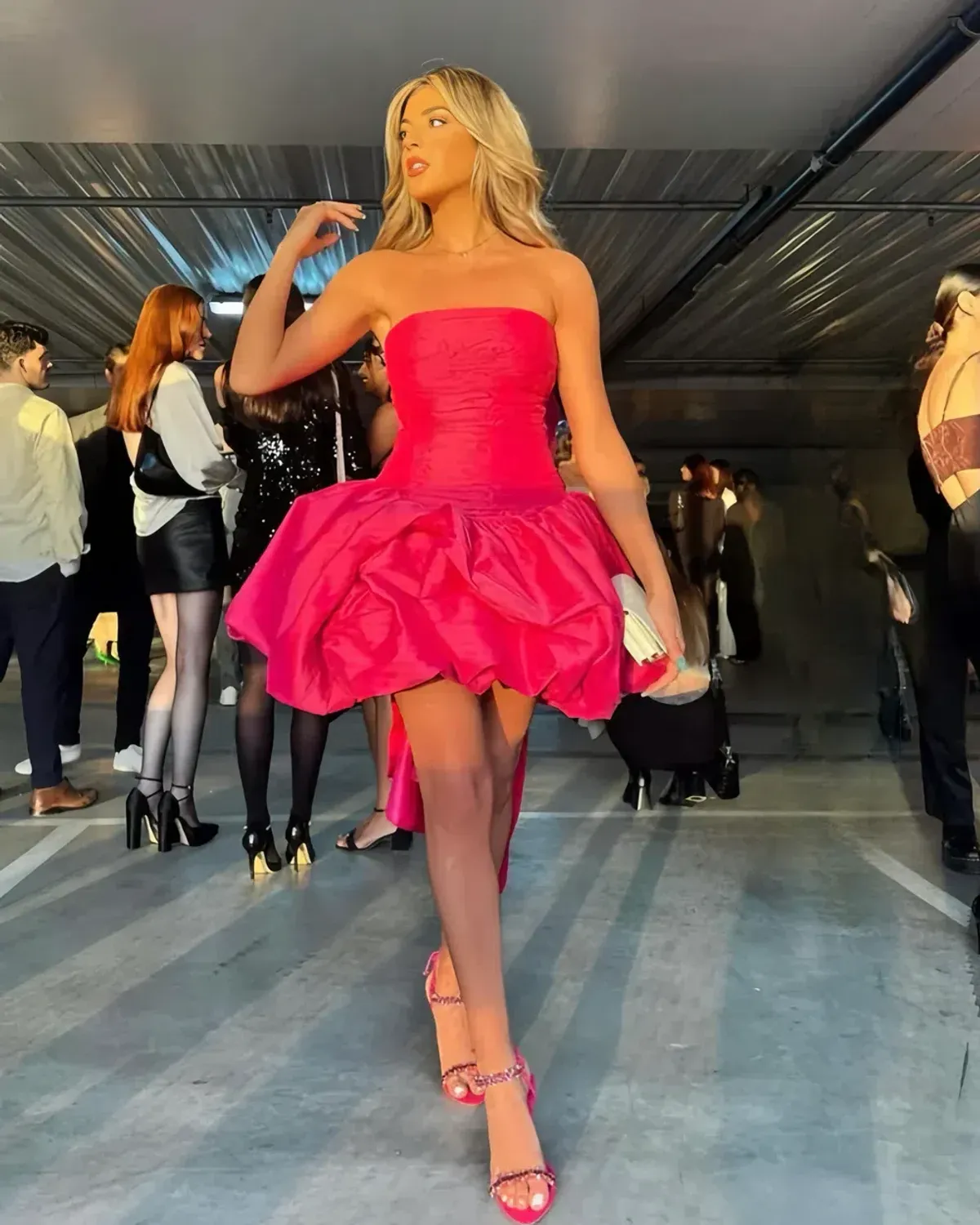 Aje Piacere Bubble Hem Mini Dress Fuchsia Size S / AU 8 - Image 5