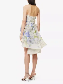 Zimmermann Natura Draped Mini Dress Blue Floral Size 0 / AU 8 for rent on The Volte - image 5