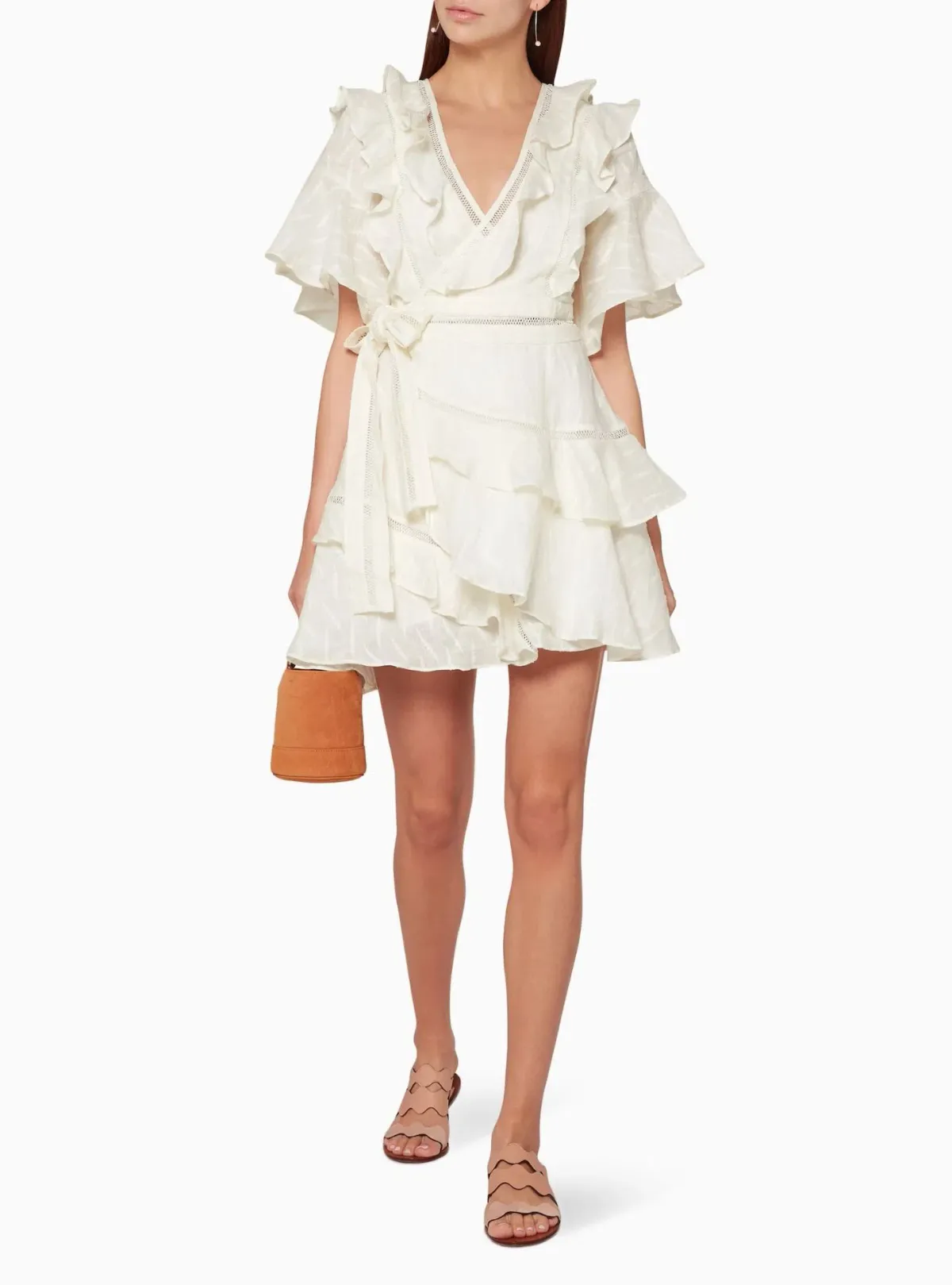 Acler Basque Mini Dress in Ivory White Size AU 6 - Image 1