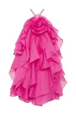 Aje Pandorea Layered Mini Dress Fuchsia Rose Size 14 for rent on The Volte - image 4