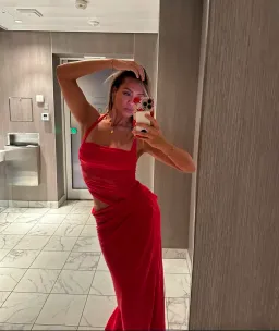 Benni Gina Halter Maxi Dress Watermelon Size AU 6  for rent on The Volte - image 8