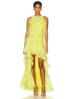 Zimmermann Wonderland Ruffle Gown Lemon Yellow Size 0 (6-10)  for rent on The Volte - image 1