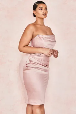 House of CB Emilia Satin Strapless Corset Dress Blush Size M / AU 10 for rent on The Volte - image 5