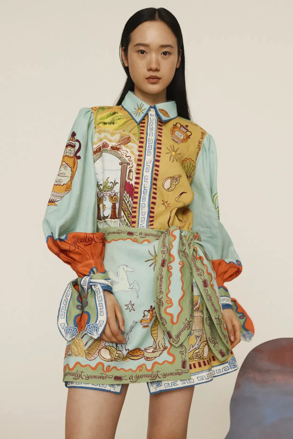 Alemais Surrealist Summer Mini Dress Multi Size 16 - Image 2