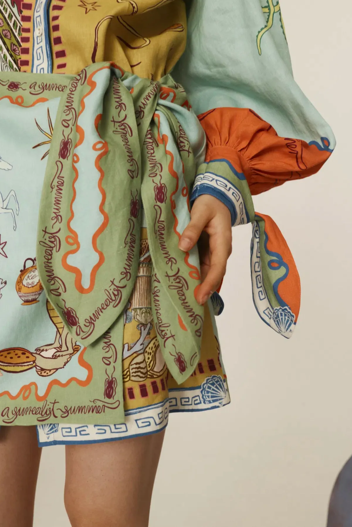 Alemais Surrealist Summer Mini Dress Multi Size 16 - Image 4